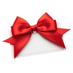 Red bow isolated on transparent background