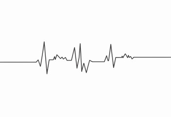 Minimalist Electrocardiogram Heartbeat Line on White Background Symbolizing Health and Medical Vital Signs Monitoring Communication
