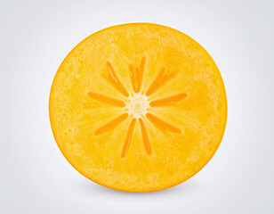 과일-감-단감-감 반쪽-자른 감-감 단면-단감 슬라이스