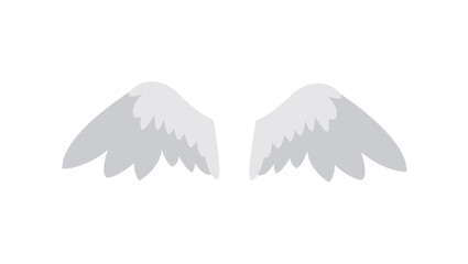 Obraz premium pair of white wings angel bird wing emoji symbol sign icon vector illustration isolated flat