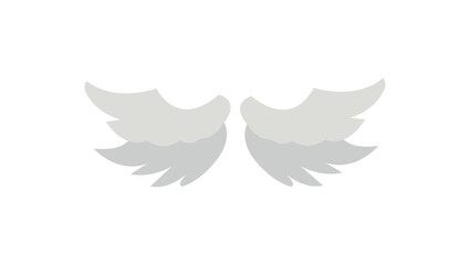 Obraz premium pair of white wings angel bird wing emoji symbol sign icon vector illustration isolated flat
