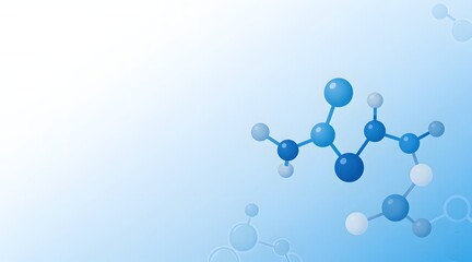 Abstract representation of a molecular structure on blue background