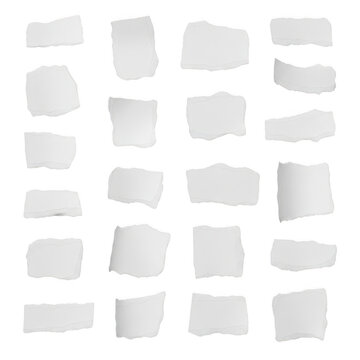 set of paper notes isolated on transparent background
