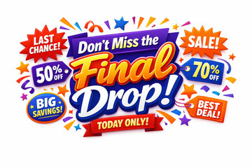 Final Drop Sale. Modern festive banner with holiday message, eye-catching retail promotion banner focused on last-chance shopping