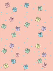 Gift Boxes Pattern on Pink Background