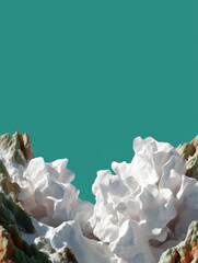 Surreal Abstract Landscape with Cloudlike Mountains, Dreamlike Nature Concept and Minimal Environment Design
