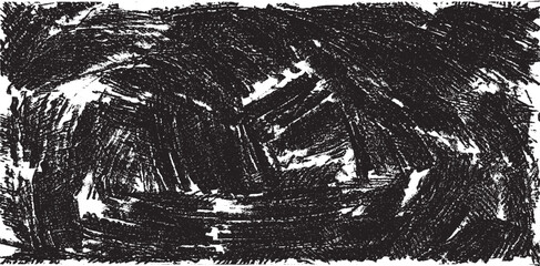 Vector brush stroke texture. Distressed uneven grunge background. Abstract vector illustration. Overlay over any design to create interesting effect and depth. Black isolated on white. EPS10