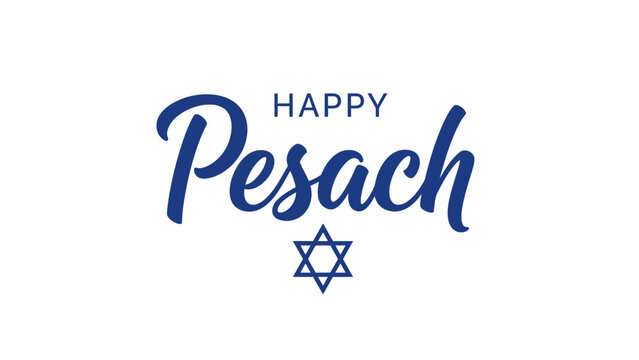Happy Pesach Jewish Holiday Greeting with Star of David.