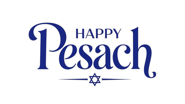 Happy Pesach Jewish Holiday Greeting Text.