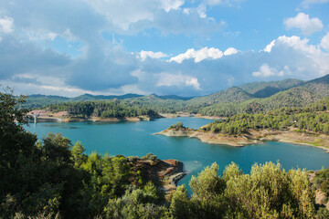 Serene Forest Lake Landscape Peaceful Nature Scenery. High quality photo