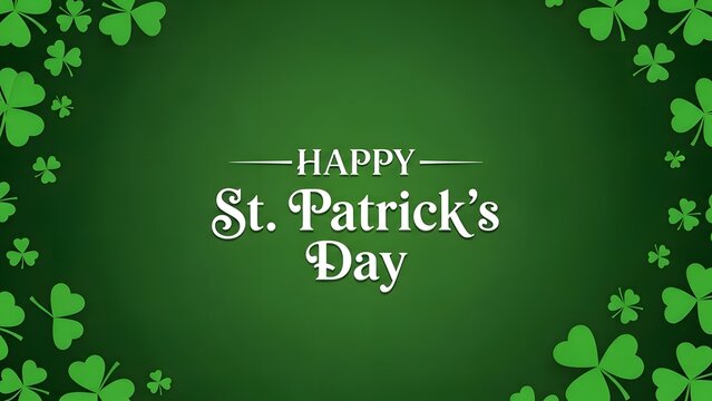 Happy st patrick's day celebration with shamrocks and green background