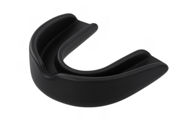 Black mouthguard providing dental protection for contact sports