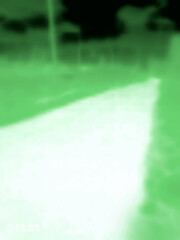 Naklejka premium Park gravel path by moonlight. Artistic depiction, image