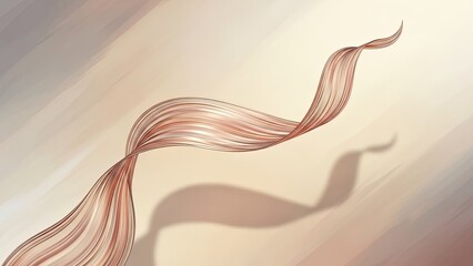 Elegant flowing copper wire on gradient background
