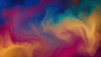 Vibrant colorful smoke clouds in shades of pink blue and yellow
