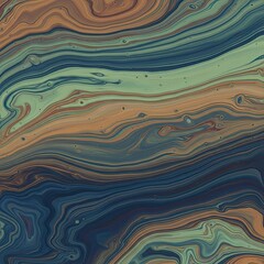 Vibrant swirling liquid pattern with blue, green, and orange hues