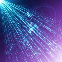 Vibrant digital network connections streaming across purple background