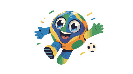 Fototapeta premium A vibrant cartoon character inspired by soccer.