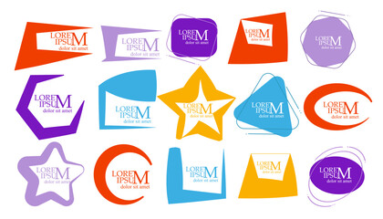 colored frames set. hand drawn. Not AI, Vector illustration