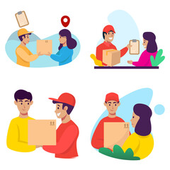 Express Delivery clipart bundle template, for delivery business.