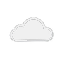 Fototapeta premium Cloud Illustration with Outline Symbol of Weather Icon Cloudy Concept