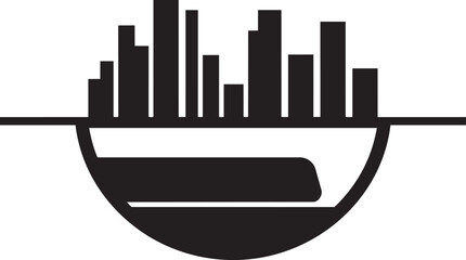 City skyline silhouette split design above and below ground concept illustration for urban planning poster