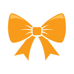 Elegant Golden Bow Ribbon Isolated on White. Festive Decoration for Gift Wrapping and Celebration