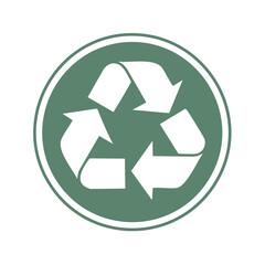 Obraz premium Recycle Symbol Green Circle Icon: Environmental Conservation and Sustainability Awareness for Eco-Friendly Packaging