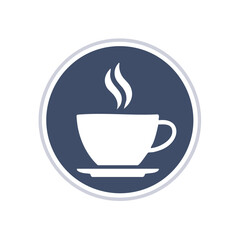 Fototapeta premium Steaming Cup Beverage Circular Icon Symbol Hot Drink Silhouette Caffeine Refreshment