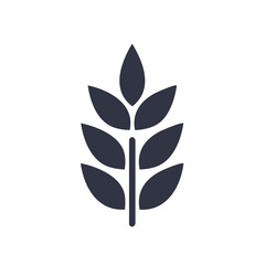 Stylized Wheat Stalk Icon, Agriculture Symbol, Graphic Illustration
