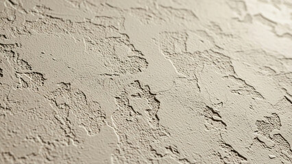 Warm Beige Textured Wall Surface Close-Up with Rough Stucco Plaster Finish, Ideal for Architectural Backgrounds, Interior Design, or Abstract Web Elements
