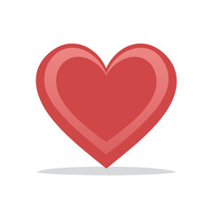 Vivid Red Heart Symbol Icon for Love Affection and Valentine's Day Celebration
