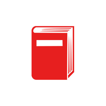 Red book vector icon, literature, hardcover book symbol, knowledge, information graphic sign, library pictogram