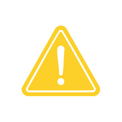 Yellow Triangle Hazard Warning Sign Exclamation Mark Isolated on White Background. Important Safety Alert Icon