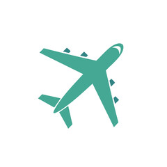 Teal Airplane Icon Against White Backdrop Emphasizing Travel and Flight Representation