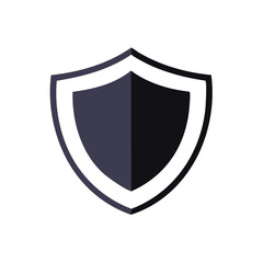 Simple graphic shield emblem signifying safety assurance security protection concept