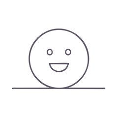 Simple Graphic of a Happy Face with Horizontal Line Below Representing Ground