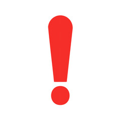 Simple Red Exclamation Point Sign Symbol Icon Alert Warning Attention Notice Indicator Isolated
