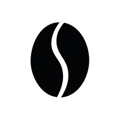 Coffee Bean Silhouette on White, Coffee Bean Symbol, Simple Icon, Seed, Flavor, Freshness