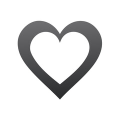 Heart Outline Symbol Gradient Gray Modern Design Shape Icon Love Passion Valentine Day Anniversary Romantic Graphic Element