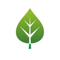 Stylized Green Leaf Icon Illustration: Simple Nature Graphic for Design Projects and Environmental Concepts