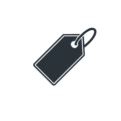 Price tag with loop icon. Isolated vector illustration of label tag with ring on white background for business sale