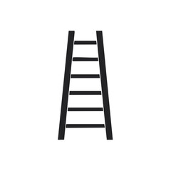 Minimalist Ladder Illustration: Simple Black Steps Symbol for Progress and Climbing Challenges