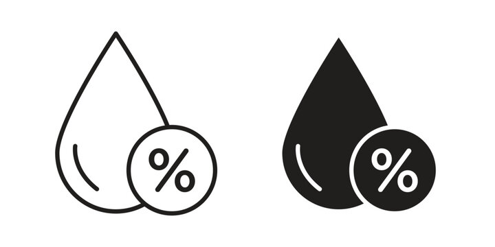 Humidity icons on white background. EPS 10. Editable linear style stroke. Vector icon