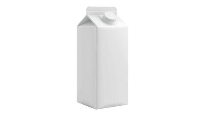 A white carton of milk on transparent background