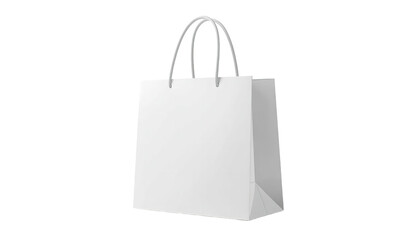 A white paper shopping bag on transparent background