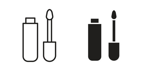 Lip gloss icons on white background. EPS 10. Editable linear style stroke. Vector icon