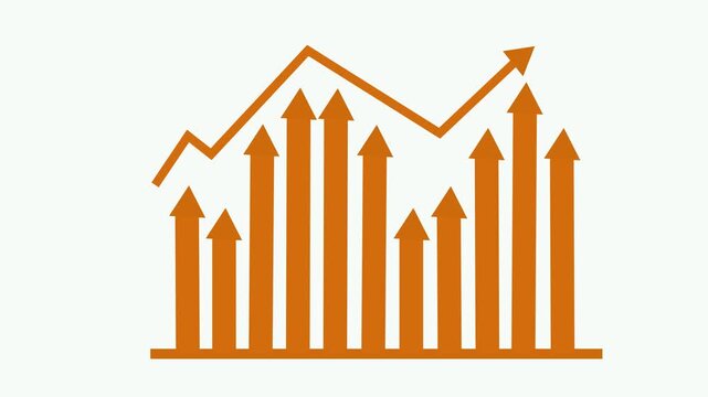 Arrows Indicating Growth and Decline, Infographic Style Business Report with Animated Bar Graph and Charts