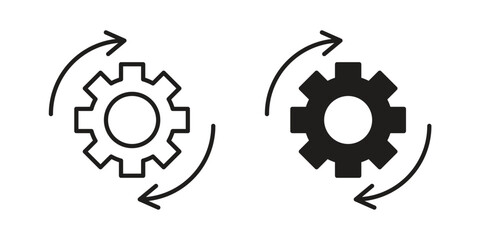 Optimization icons on white background. EPS 10. Editable linear style stroke. Vector icon