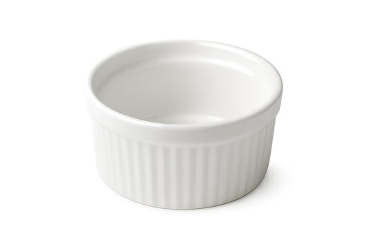 White ceramic ramekin bowl for baking souffl&eacute;